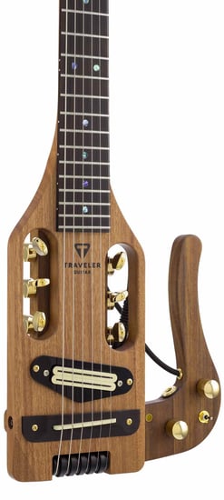 Traveler Pro Series Deluxe Travel Electric Guitar, Mahogany