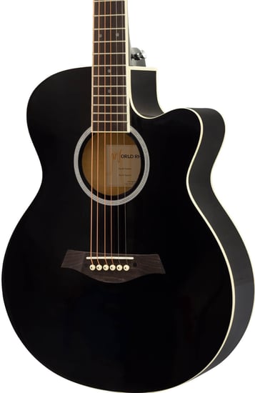 World Rhythm WR-204 3/4 Acoustic Guitar, Black
