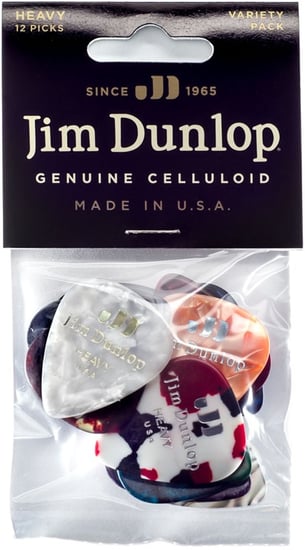 Dunlop PVP107 Celluloid Pick Variety Pack, Heavy, 12 Pack