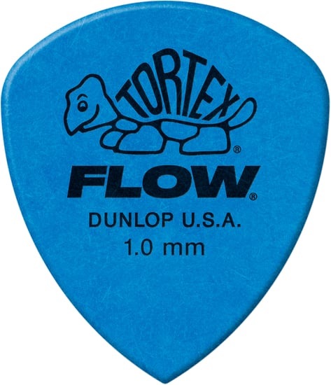 Dunlop 558P Tortex Flow Pick, 1mm, Blue, 12 Pack