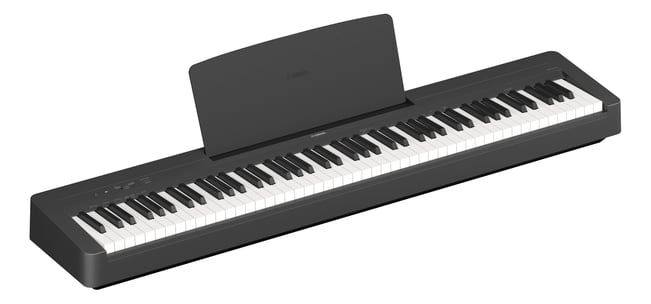 Yamaha P-145 Digital Piano Left Tilt w/ Stand