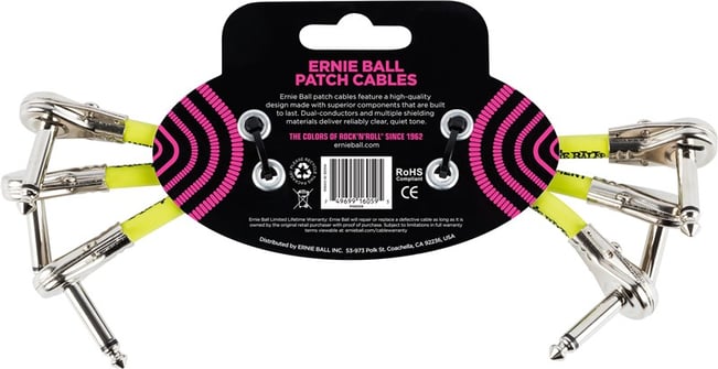 Ernie Ball Patch Cable 6in Black Back