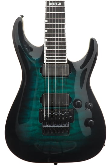 ESP E-II Horizon FR-7, Floyd Rose, 7 String, Black Turquoise Burst