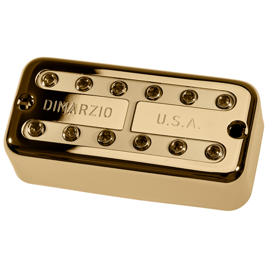 DiMarzio Super Distor’Tron Pickup, F-Spaced, Gold Cover, Cream Insert