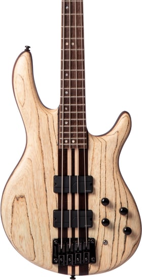 Cort A4 Ultra Ash Bass with Case, Etched Natural Black