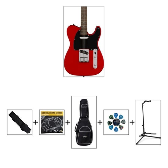 Squier Sonic Telecaster, Torino Red W/ Gig Bag & Accessory Bundle