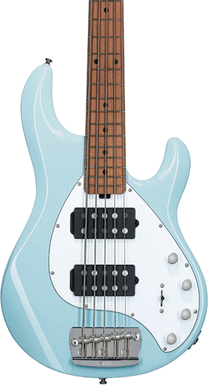 Sterling RAY35HH StingRay 5 HH Bass, Daphne Blue