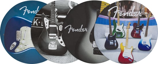 Fender Guitar Coaster Set, 4-Pack, Multi-Color Leather