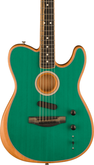 Fender Limited American Acoustasonic Telecaster Acoustic/Electric Guitar, Aqua Teal