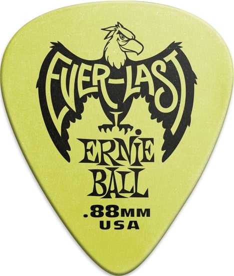 Ernie Ball 9191 Everlast Pick, .88mm, Green, 12 Pack