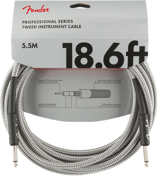 Fender Professional Cable 5.7m/18.6ft White Tweed