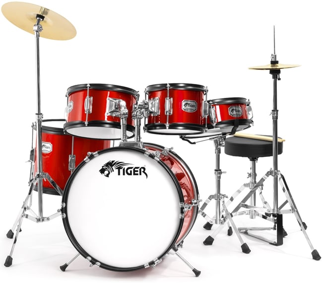 Tiger JDS14 5 Piece Junior Drum Kit Red