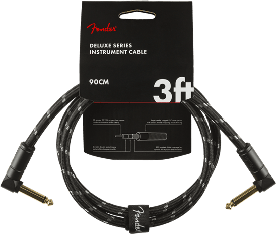 Fender Deluxe Instrument Patch Cable, 90cm/3ft, Black Tweed