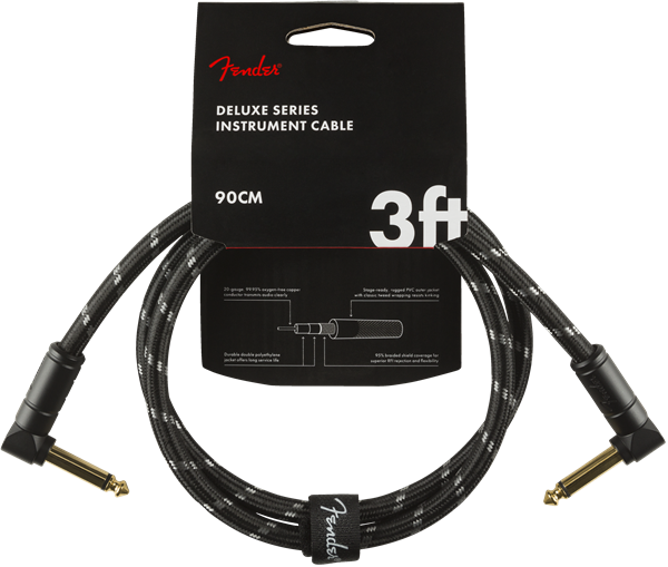 Fender Deluxe Patch Cable 90cm/3ft Black Tweed