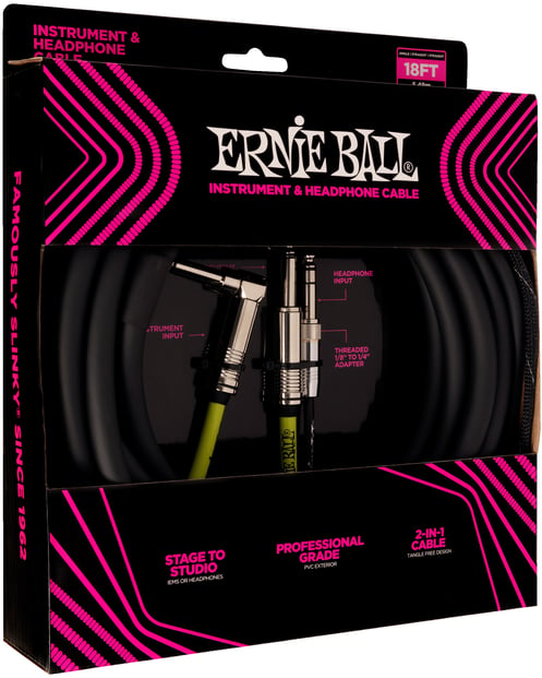 Ernie Ball 6411 Instrument & Headphone Cable