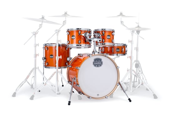 Mapex MM504SF Mars Maple 4-Piece Fusion Shell Pack, Gloss Amber
