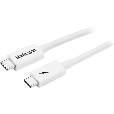 StarTech TBLT3MM1MW Thunderbolt 3 USB-C Data Cable, 1m, White