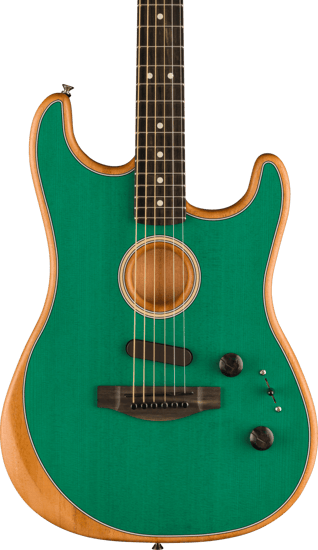 Fender Limited American Acoustasonic Stratocaster Acoustic/Electric Guitar, Aqua Teal
