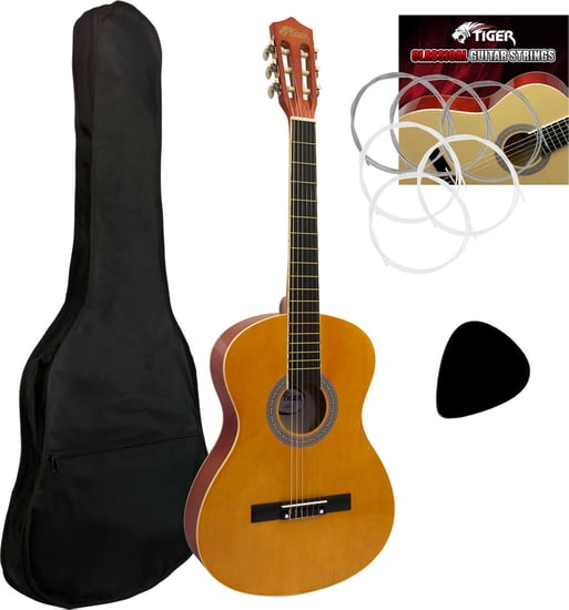 Tiger CLG2 Classical Guitar Starter Pack, Full Size
