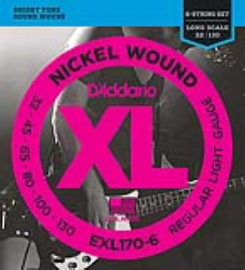 D'Addario EXL170-6 Nickel Wound Bass, 6 String, Light, 32-130, Long Scale
