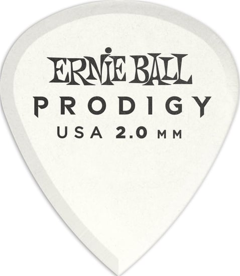 Ernie Ball 9203 Prodigy Mini Pick, 2mm, White, 6 Pack