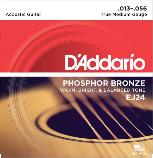 D'Addario EJ24 Phosphor Bronze Acoustic, True Medium, 13-56