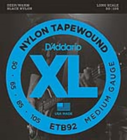 D'Addario ETB92S Nylon Tapewound Bass, Medium, Short Scale, 50-105