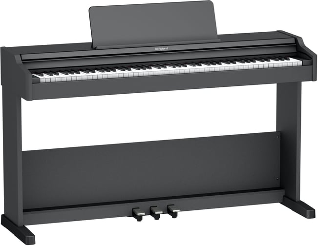 Roland RP107 Digital Piano, Black Open Lid