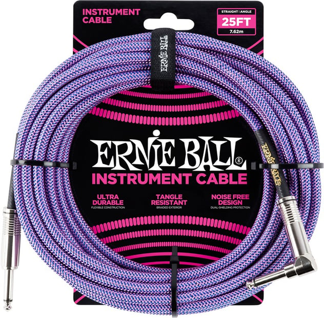 Ernie Ball Instrument Cable 25ft Purple Front