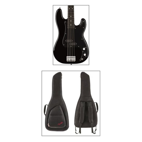 Fender FSR Player Precision Bass, Ebony Fretboard, Black & Gig Bag Bundle
