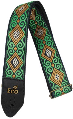 Ecostrap Ecojacq Guitar Strap, 2", Jacquard Green