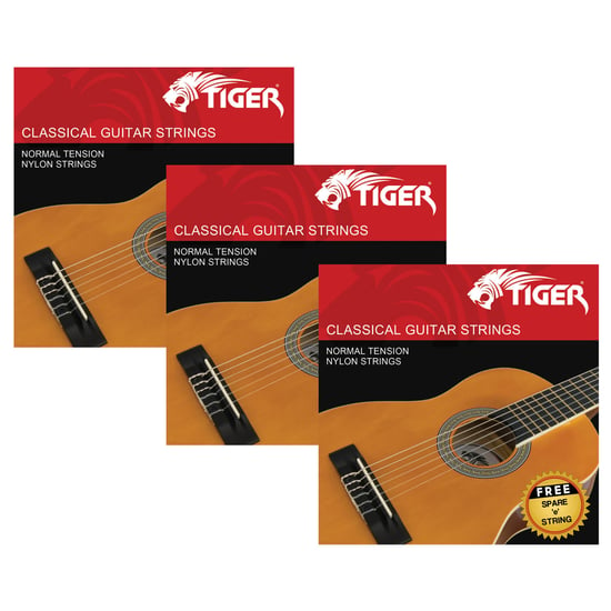 Tiger CGS-NY Classical Guitar Strings, 3 Pack