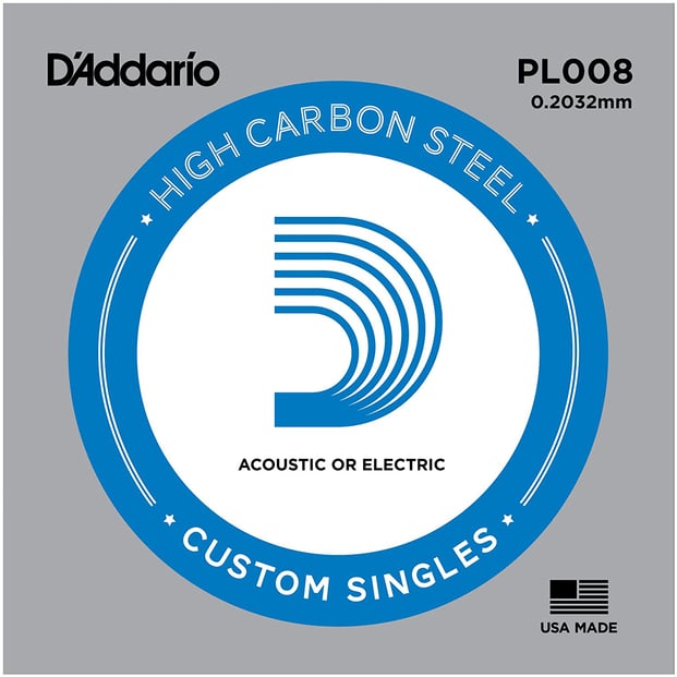 D'Addario Plain Steel Single String, 8