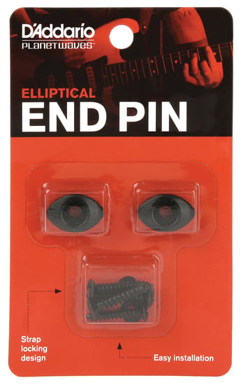 D'Addario PWEEP102 Elliptical End Pins, Black