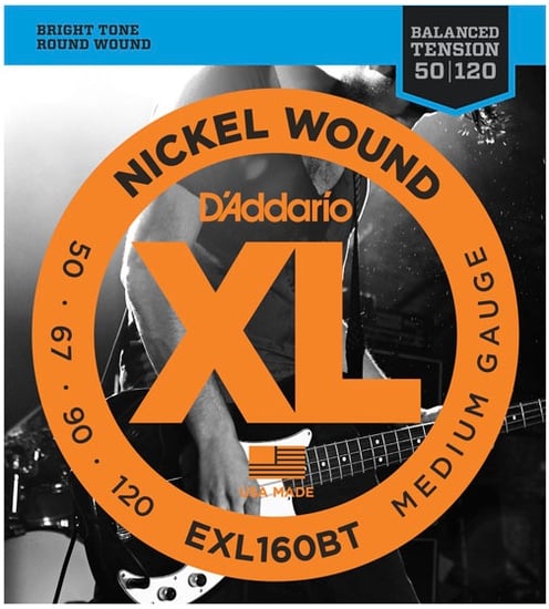 D'Addario EXL160BT Nickel Wound Bass, Balanced Tension Medium, 50-120, Long Scale