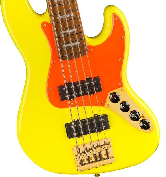 Fender MonoNeon Jazz Bass V, Neon Yellow