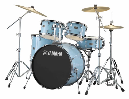 Yamaha Rydeen 5 Piece Rock Kit with Cymbals, Gloss Pale Blue