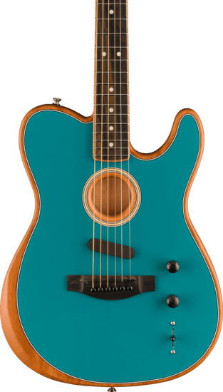 Fender Limited American Acoustasonic Telecaster Acoustic/Electric Guitar, Ocean Turquoise