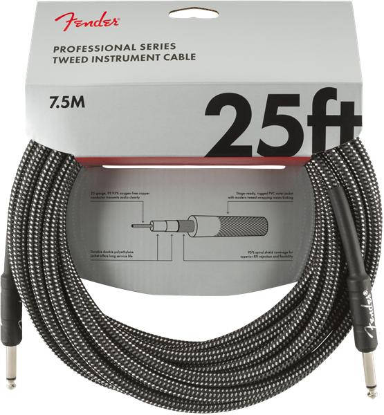 Fender Professional Cable 7.6m/25ft Gray Tweed