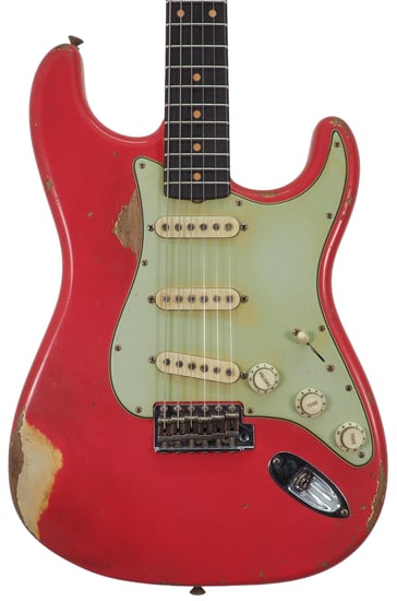 Fender Custom Shop Masterbuilt Levi Perry 1960 Stratocaster Relic, Aged Fiesta Red Over Aged Vintage White