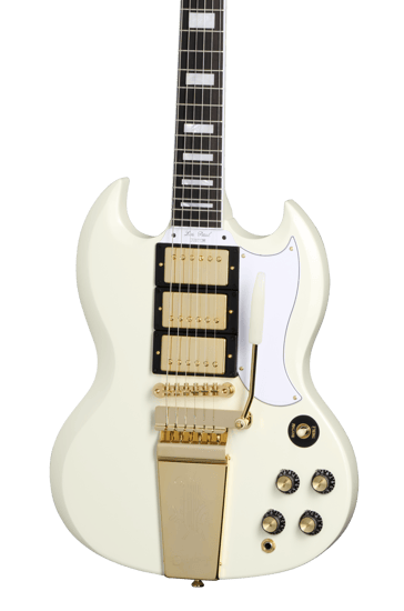 Epiphone Inspired by Gibson Custom 1963 Les Paul SG Custom, Maestro Vibrola, Classic White