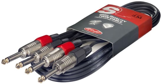 Stagg STC6P Dual Mono Jack Cable, 6m/20ft, Black
