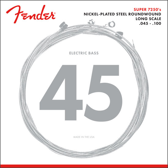 Fender 7250ML Bass Strings, Nickel Plated Steel, Long Scale, 45-100
