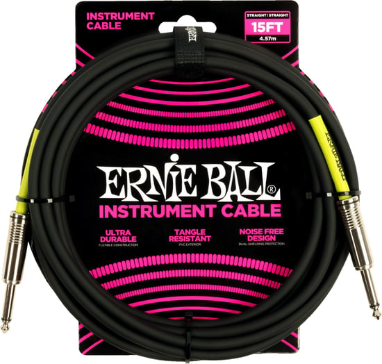 Ernie Ball 6399 Instrument Cable, 15ft/4.6m, Black