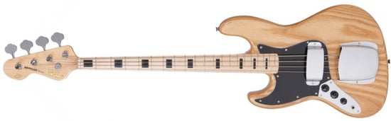 Vintage LVJ74NAT Bass, Natural Ash Body, Left Handed