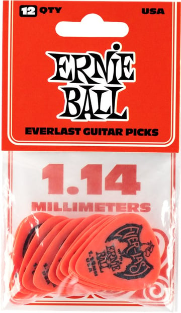 Ernie Ball Everlast 1.14mm Red 12 Pack Front