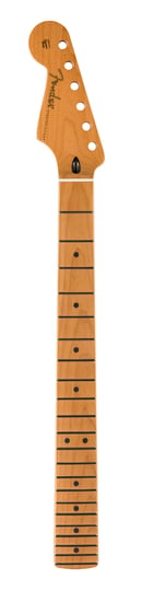 Fender Satin Roasted Maple Stratocaster LH Neck, 22 Jumbo Frets, 12in, Maple, Flat Oval Shape