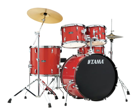 Tama ST50H5Z Stagestar 5 Piece Kit with Zildjian Cymbal Set, Red Sparkle