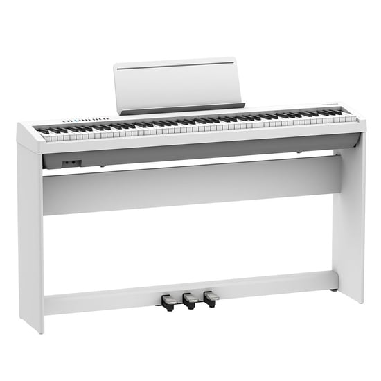 Roland FP-30X Digital Piano with Pedal Unit and Stand, White 