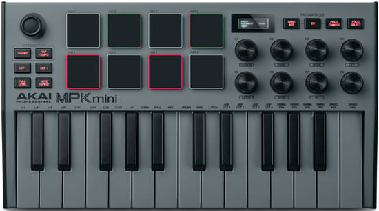Akai Professional MPK Mini MK 3 Controller Keyboard, Grey